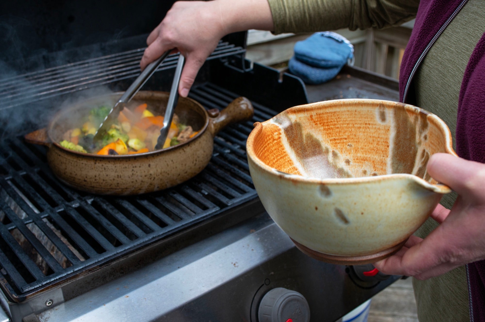 Clay Coyote Flameware Grill Basket | Clay Coyote Arts, Inc.